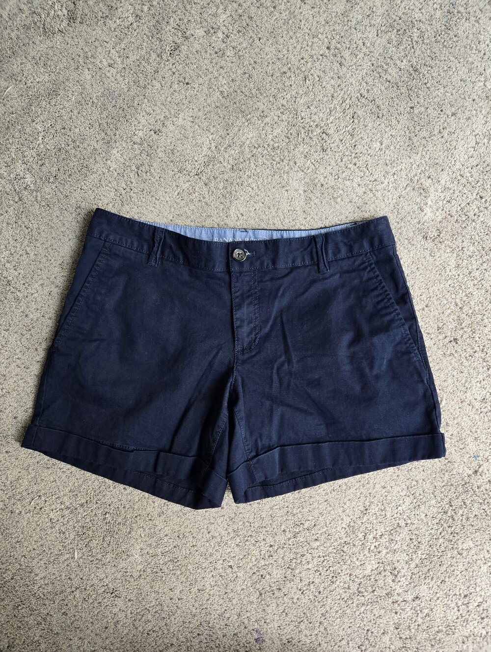 Banana Republic Women's Navy Cuffed Cotton Chino Shorts Size 4
